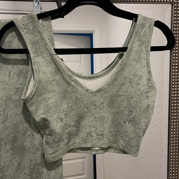 2 piece green matching set crop top and flare pants boho - Picture 6 of 8